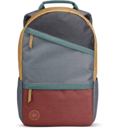 Simple backpack in gray and orange, as an example of the best teacher backpacks