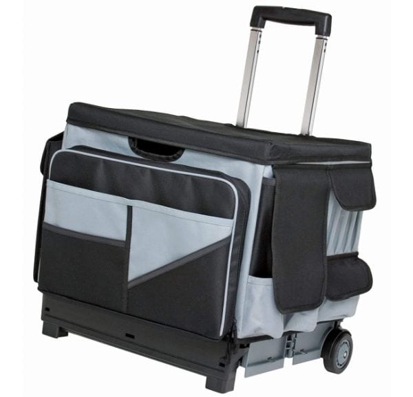 Rolling cart with organizer pockets and extendable handle (Best Rolling Bags for Teachers))