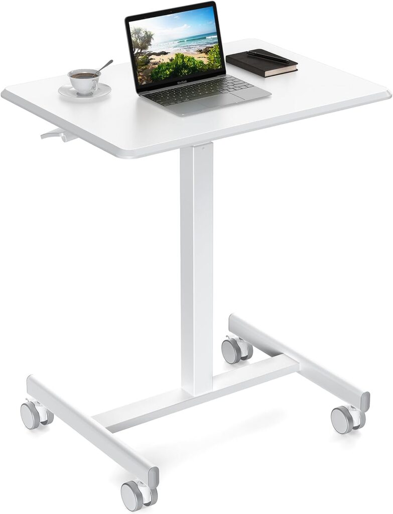 Sweetcrispy white rolling laptop cart