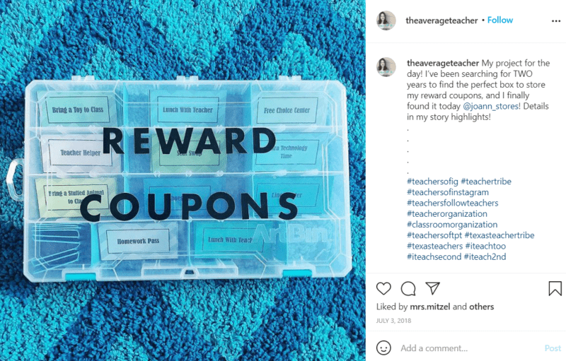 Still of rewards and coupons for the classroom