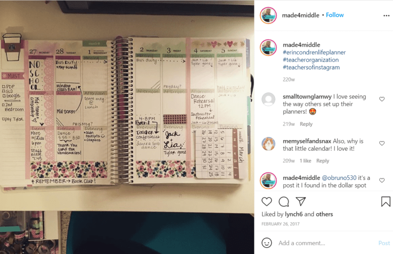 Still of organized teacher notebook planner