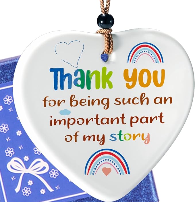 ornament that reads thank you for being such an important part of my story for a teacher gift 