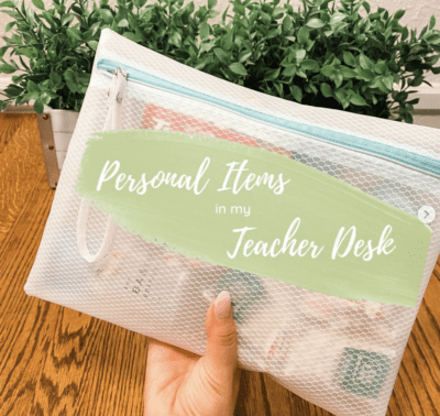 Teacher pouch for personal items