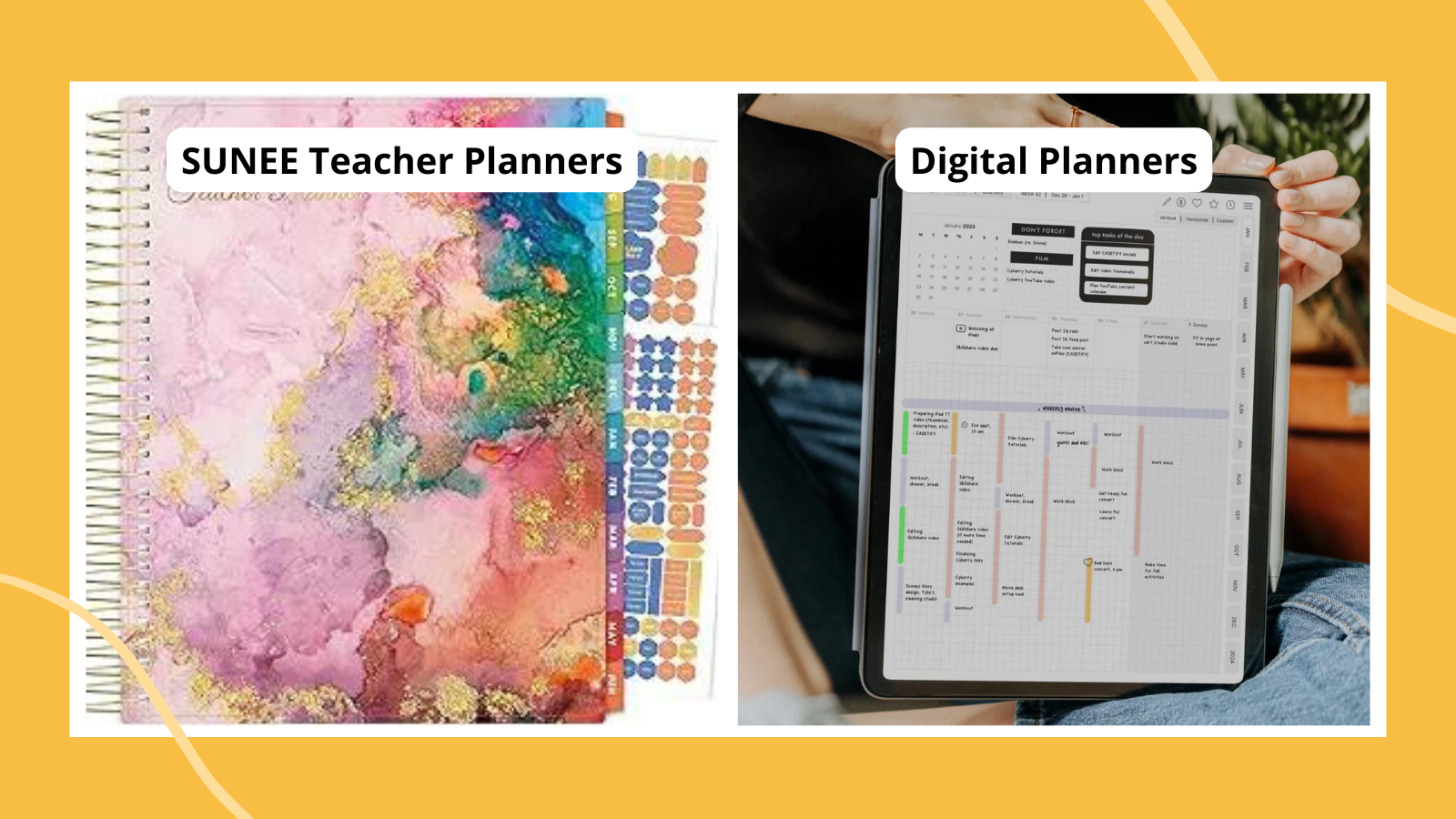 two examples of teacher planners one book and one digital