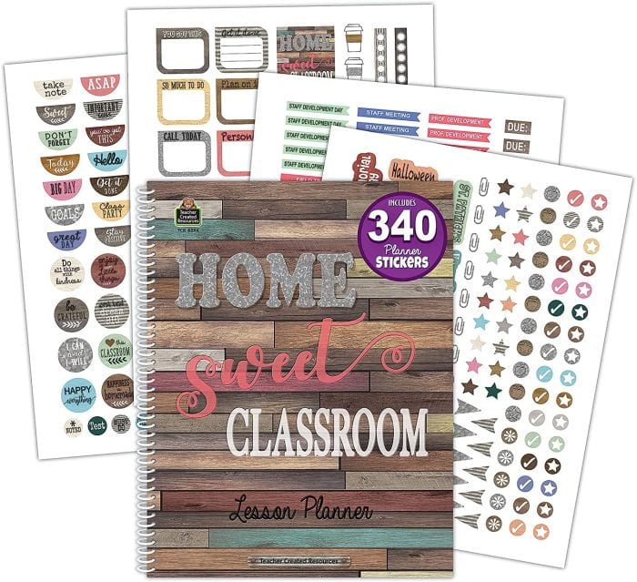 Home Sweet Classroom teacher planner with sticker pages