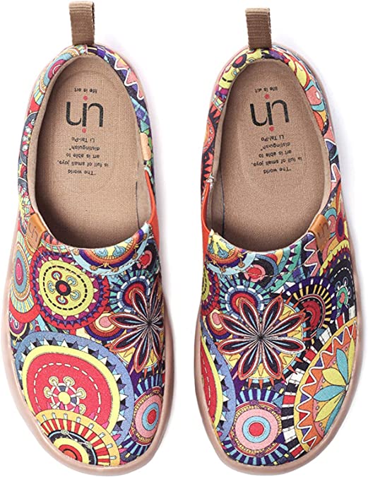 UIN women's colorful canvas slip on teacher shoes