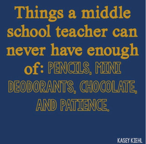 Middle school teachers can never have enough of ...
