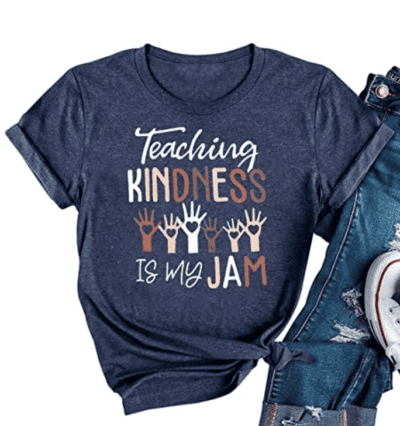Teaching kindness is my jam teacher t-shirt- coworker gift ideas