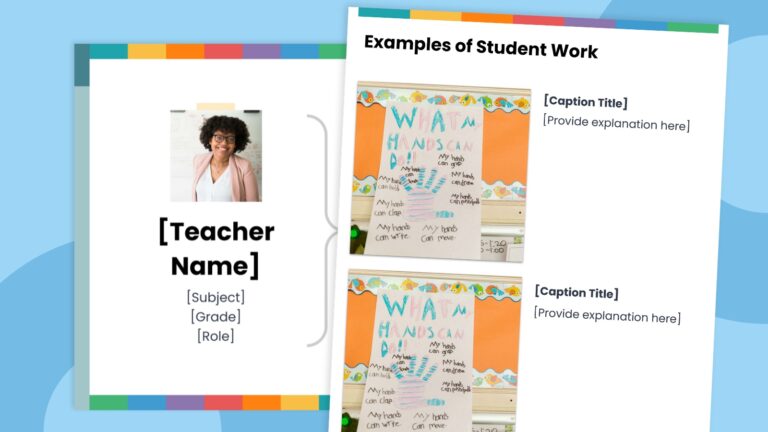 Teacher Portfolio Template Cover Page