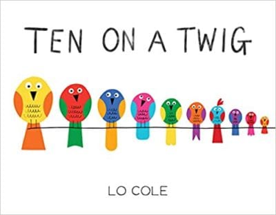 Book cover for Ten on a Twig as an example of kindergarten books