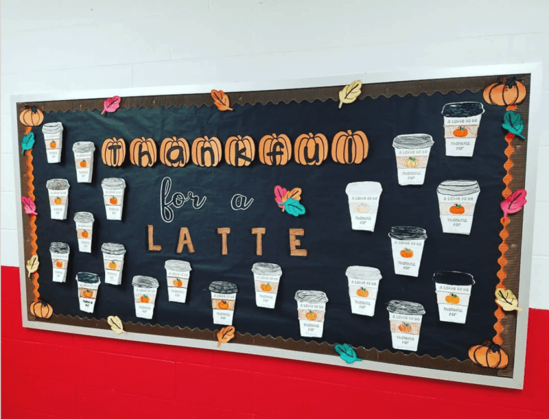 Thankful For a Latte fall bulletin boards