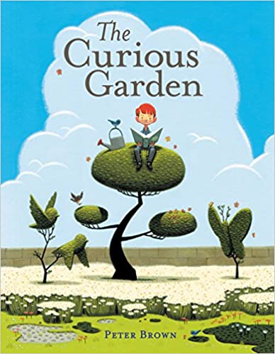 Book cover for The Curious Garden as an example of picture books about nature