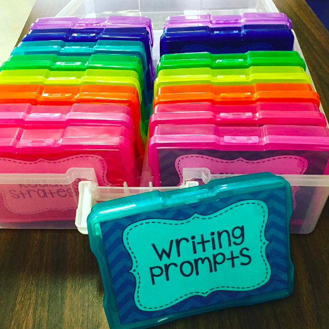 Brightly colored pencil cases provide classroom organization