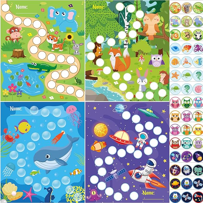 sticker chart with a theme for a reward for kids 