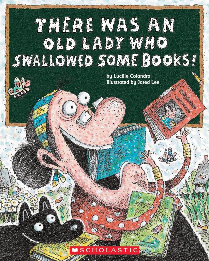 Children's book There Was An Old Lady Who Swallowed Some Books 
