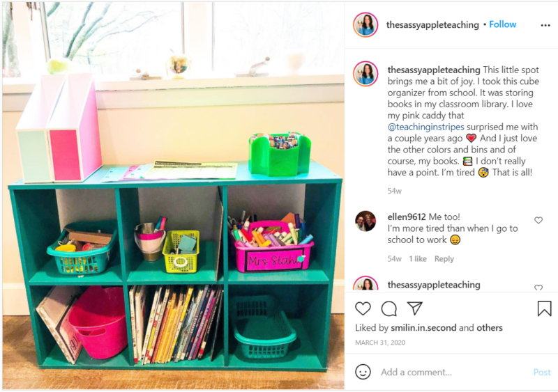 Still of Instagram post from thesassyappleteaching tips for teaching second grade online