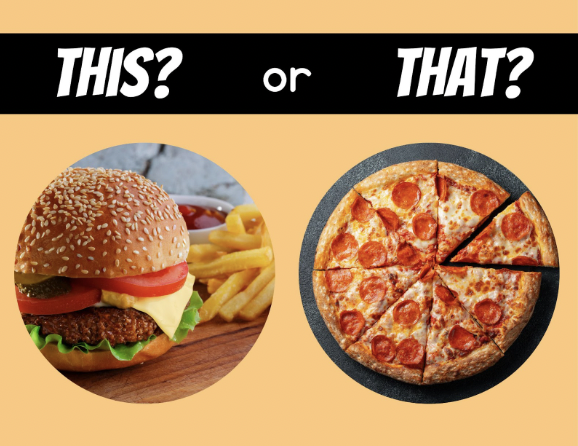 Pizza or hamburger this or that sheet- Canva for Education