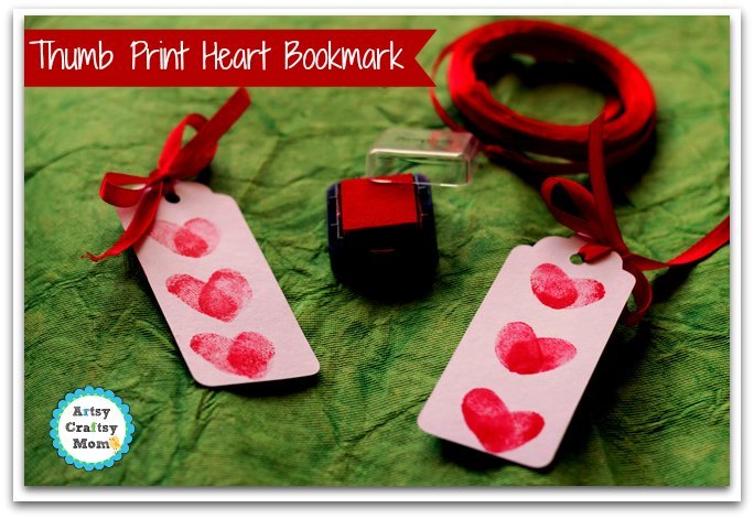 thumbprint book mark idea for valentines day gift for teachers 