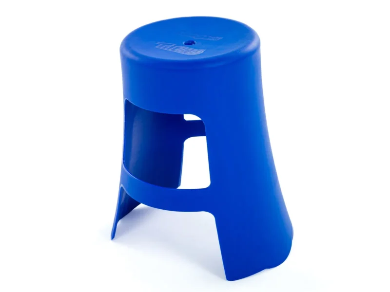 Blue tilted seat stool