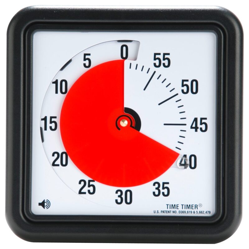 visual timer that shows the time left for teachers to use during classroom procedures