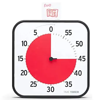 time timer clock with red timer that shows the time left 