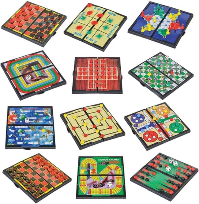 Magnetic travel games for kids like checkers, chess, ludo, and more