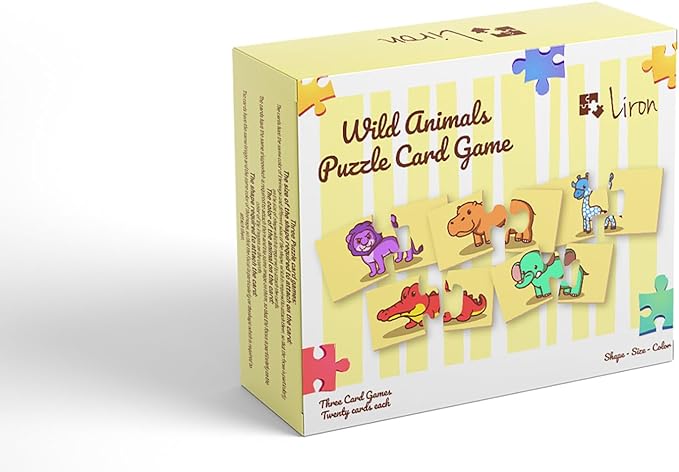 Liron two piece puzzles with wild animal theme 