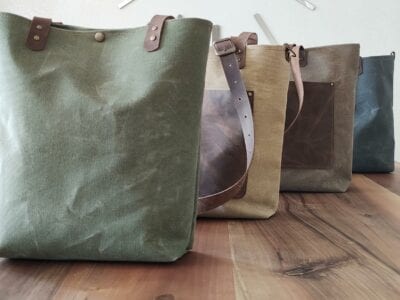 waxed canvas tote from Etsy