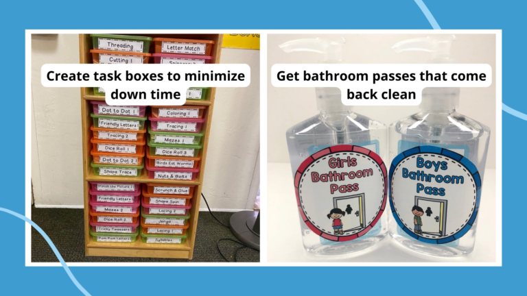 two ways that teachers can update classroom routines including having task boxes for students and using hand sanitizer for hall passes