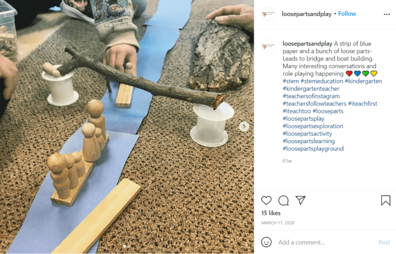 Still of use loose parts for learning and telling a story from Instagram