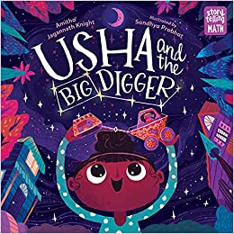 Book cover for Usha and the Big Digger as an example of opinion writing mentor texts