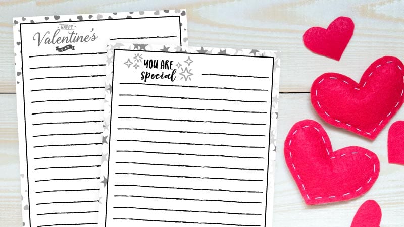 Valentine's Day paper and writing prompt ideas for students