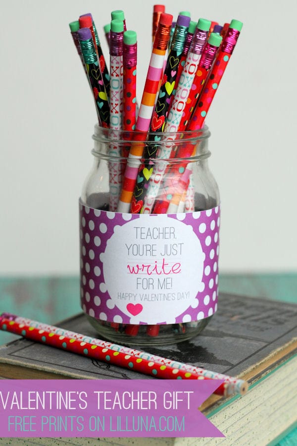 mason jar pencil holder for teachers valentine's day gift 