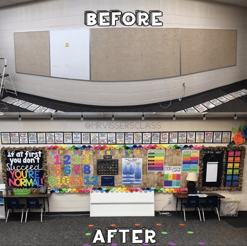 Mr Visser classroom before and after