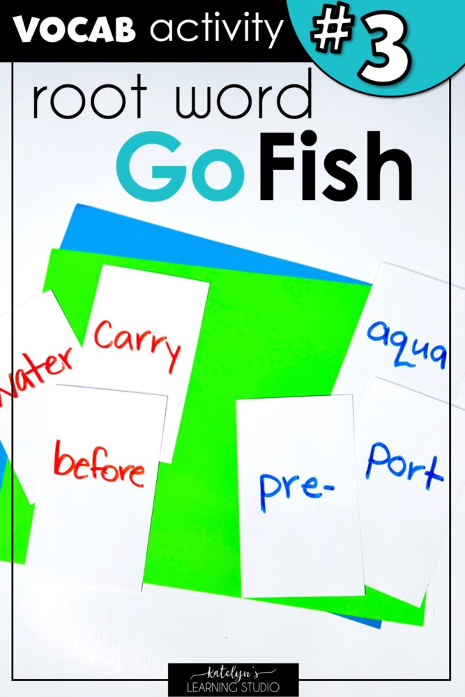 A vocabulary lesson version of the game Go Fish