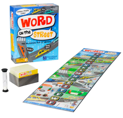 A vocabulary board game called word on the street