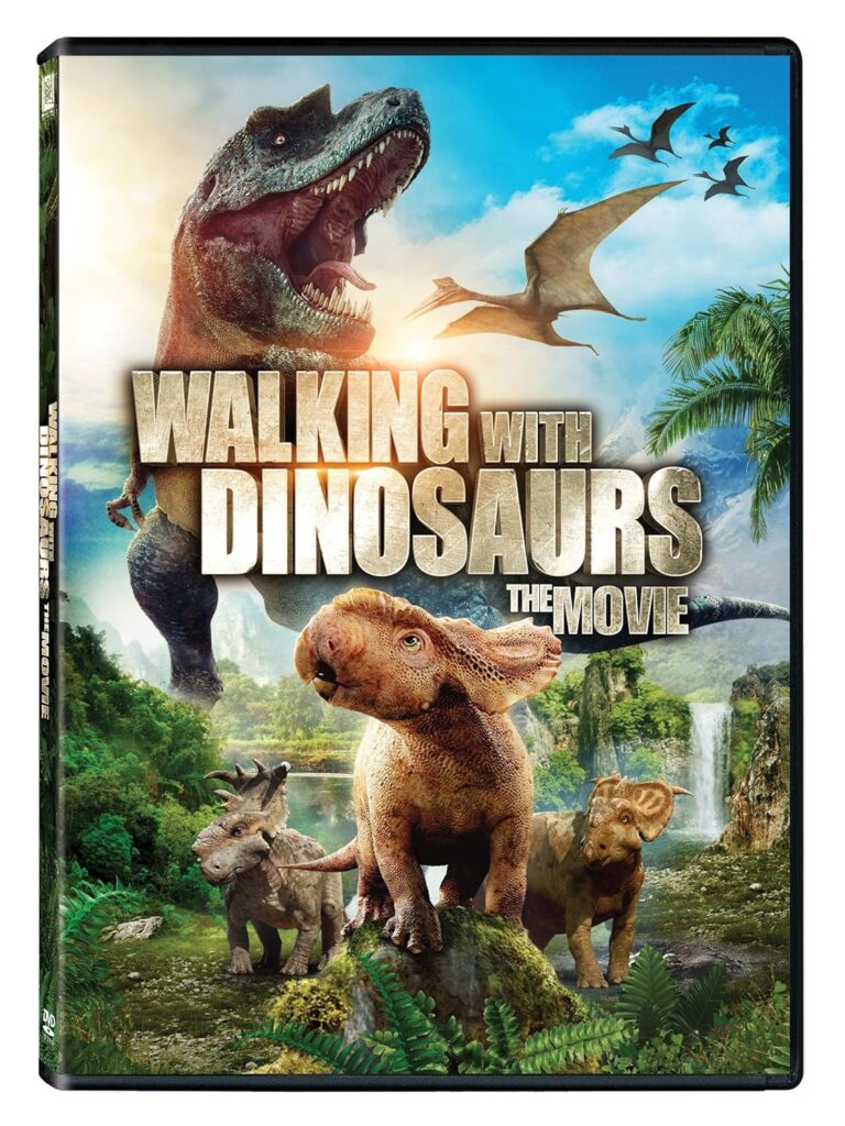 Walking with Dinosaurs movie poster as an example of dinosaur movies for kids