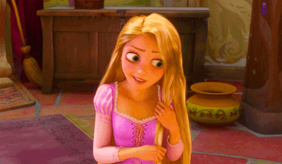 Rapunzel looking shy
