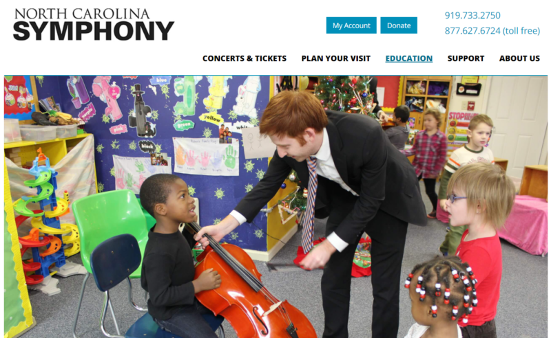 North Carolina Symphony music websites for classrooms