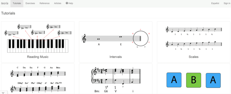 Teoria music websites for teaching music