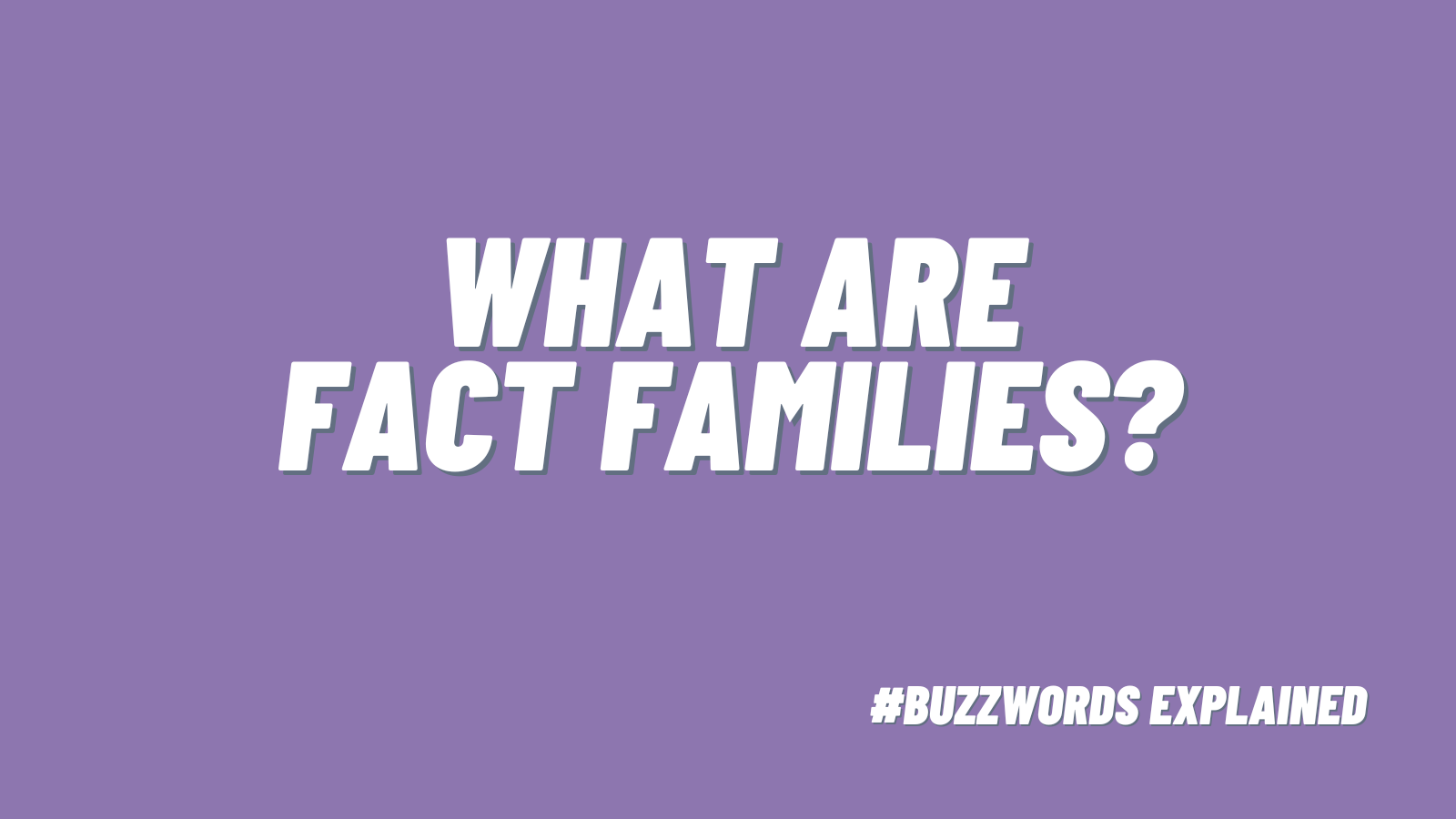 What are fact families? Buzz words explained
