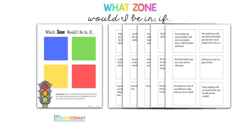 One of many fun zones of regulation activities- a color coded guessing game 