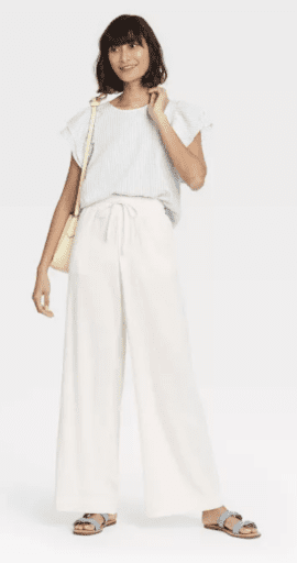 White wide leg pants from Target