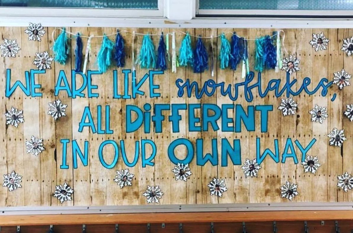 We are all like snowflakes, all differeing in our own way- winter bulletin boards