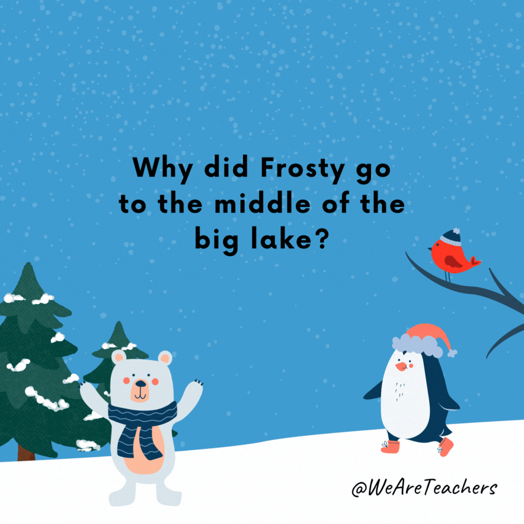 Why did Frosty go to the middle of the big lake?