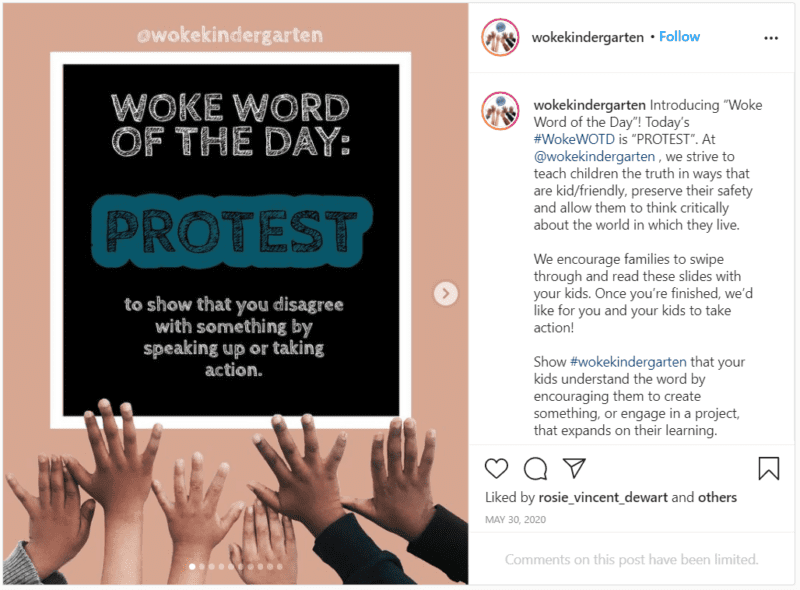 Still of Instagram post on the George Floyd protests