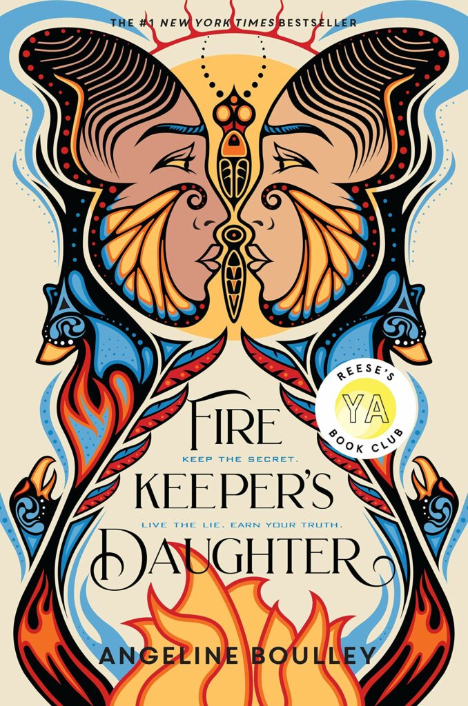Cover of Firekeeper's Daughter YA books two Native American female faces looking at each other over flames