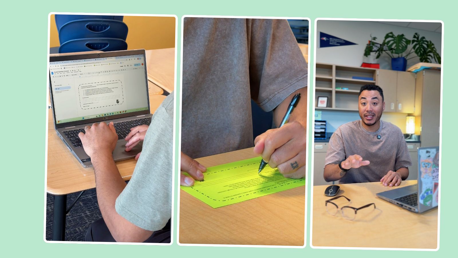 مُعلِّمٌ في المدرسةِ الإعداديّةِ يُرسِلُ ملاحظاتٍ مكتوبةً إلى منازلِ كُلِّ طالبٍ