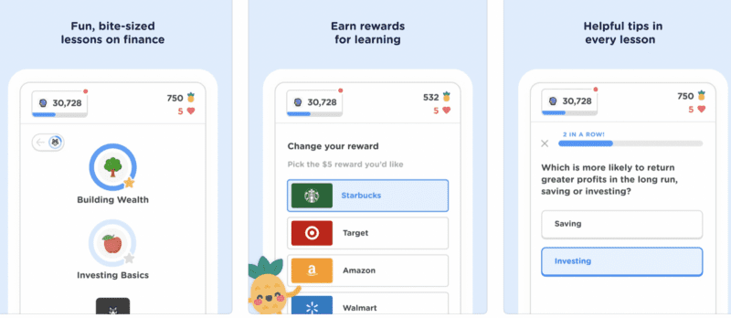 3 screenshots of Zogo app